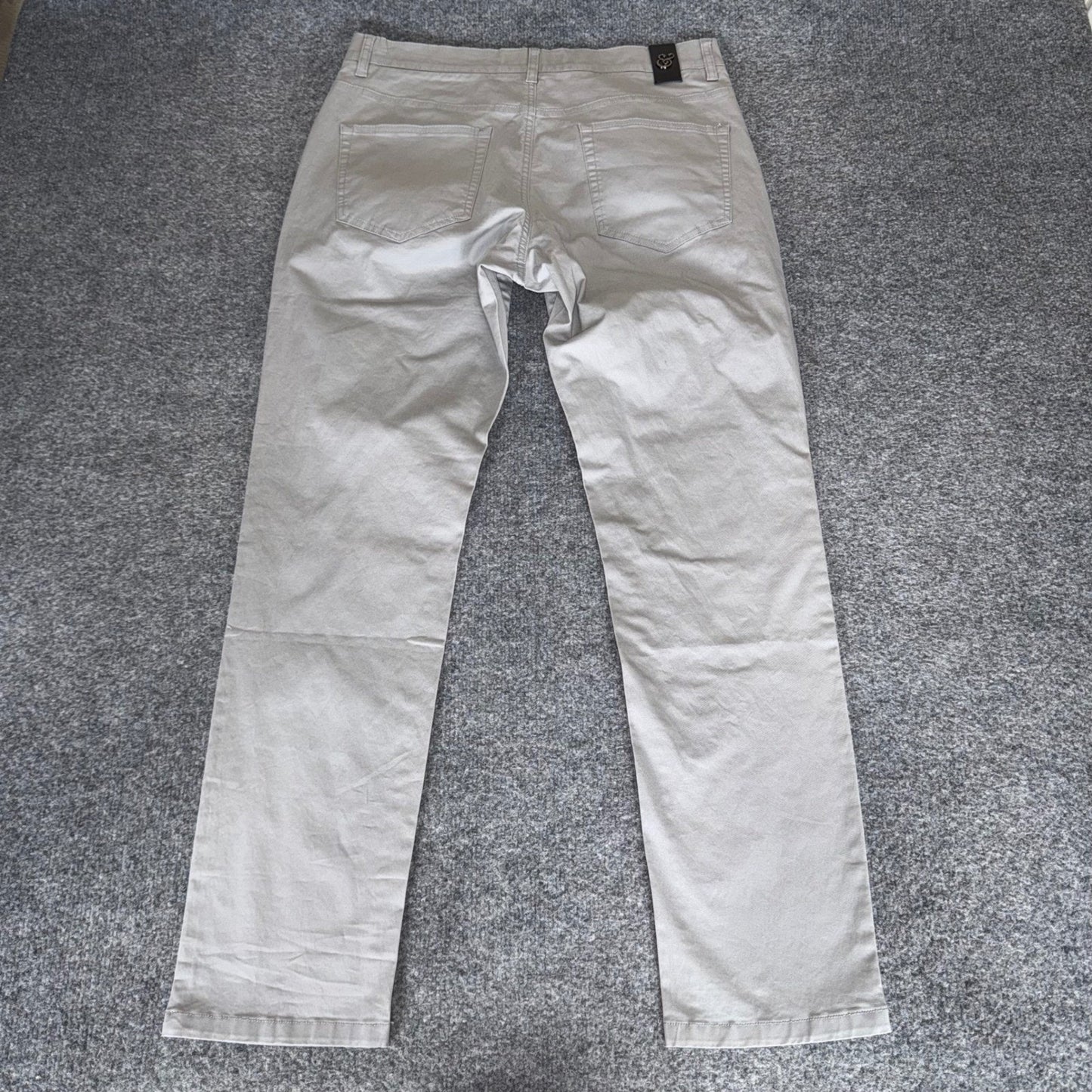 Collars & Co Mens 32x30 Chino Pants Grey 5-Pocket Cotton Stretch Straight Leg