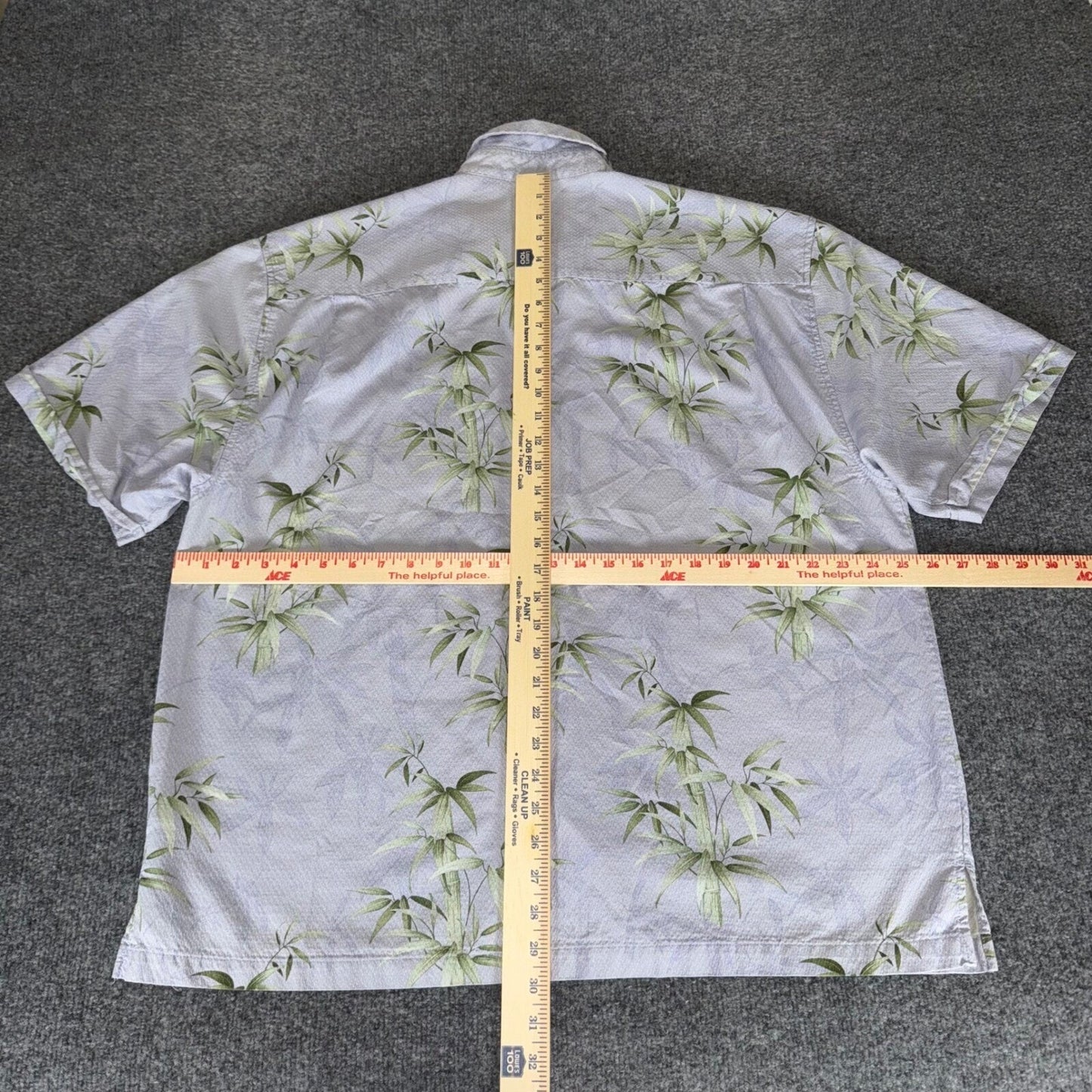 Jamaica Jaxx Hawaiian Shirt Mens 2XL Silk Blue Bamboo Print Island Style Aloha