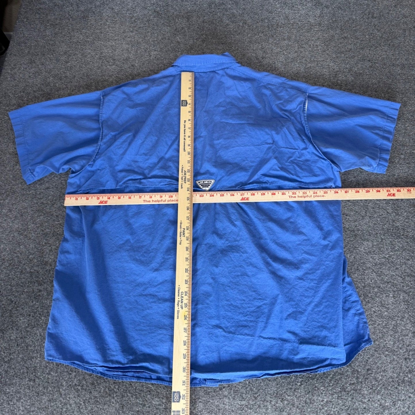 Columbia PFG Fishing Shirt Mens XL Blue Short Sleeve Outdoor Vented Performance