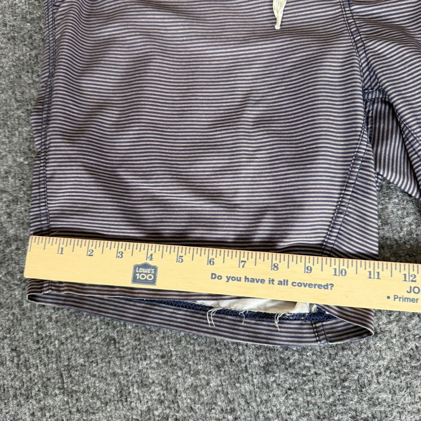 Vuori Kore Shorts Mens 32 Blue Striped Lined Athletic Gym Training Workout Run