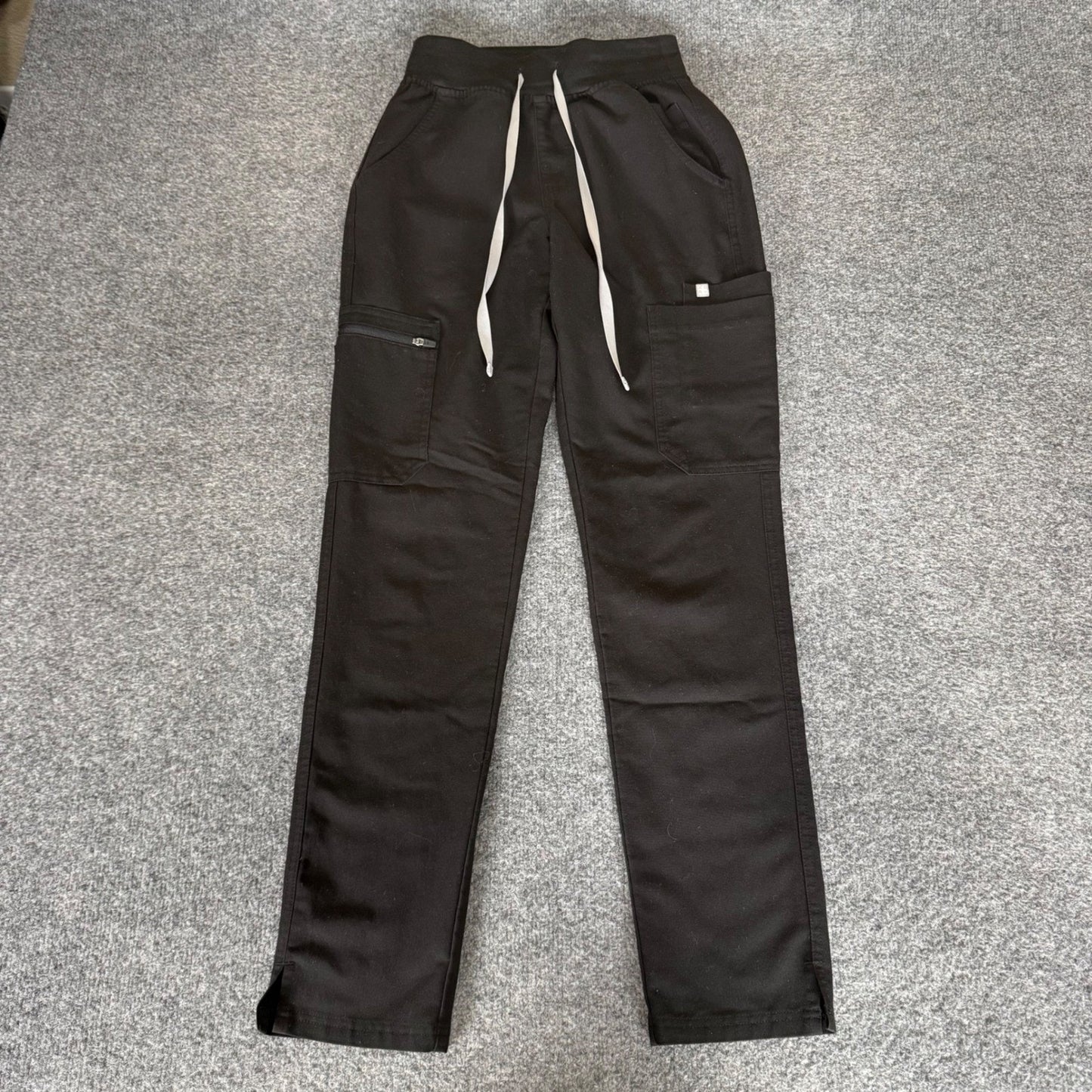 FIGS HW Yola High Waisted Cargo Scrub Pants Black XXS Womens Medical Uniform
