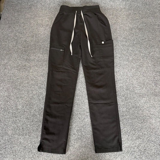 FIGS HW Yola High Waisted Cargo Scrub Pants Black XXS Womens Medical Uniform