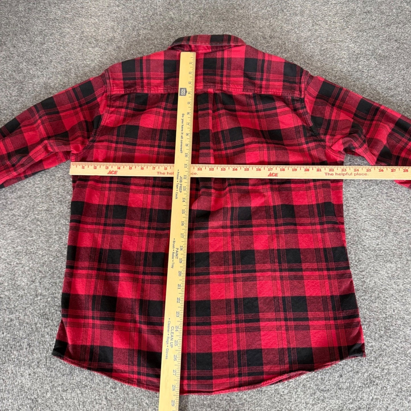 Eddie Bauer Mens Flannel Shirt Large Red Black Buffalo Plaid Classic Fit Cotton
