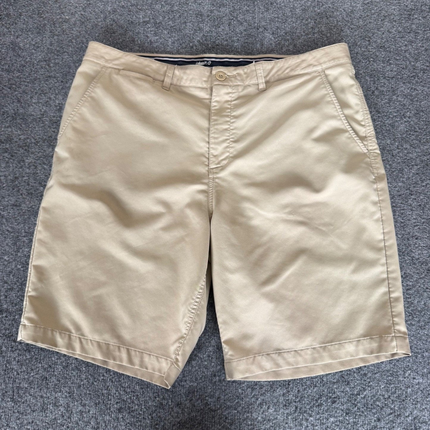 johnnie-O Shorts Mens 36 (37) Beige Golf Casual Stretch Lightweight Performance
