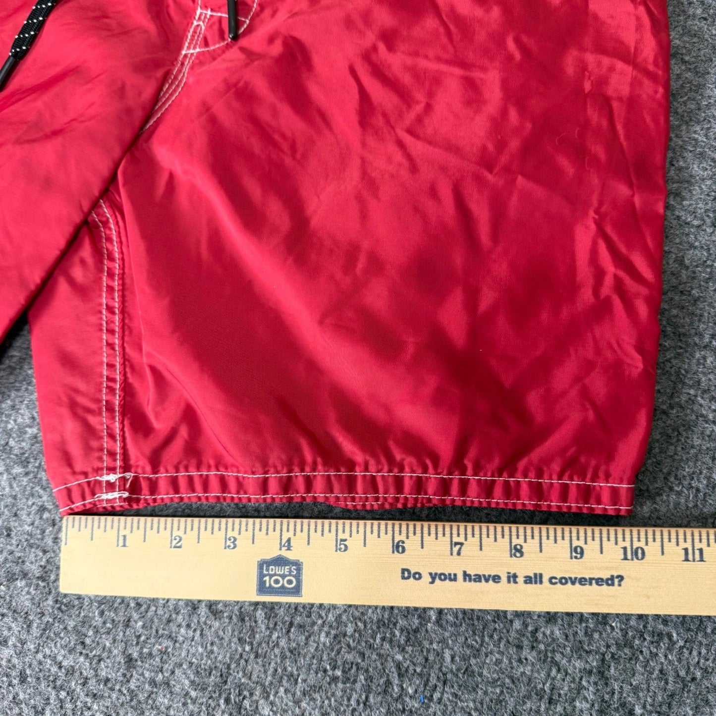 Birdwell Beach Britches Red Board Shorts Mens 32 Nylon Surf Trunks Made in USA