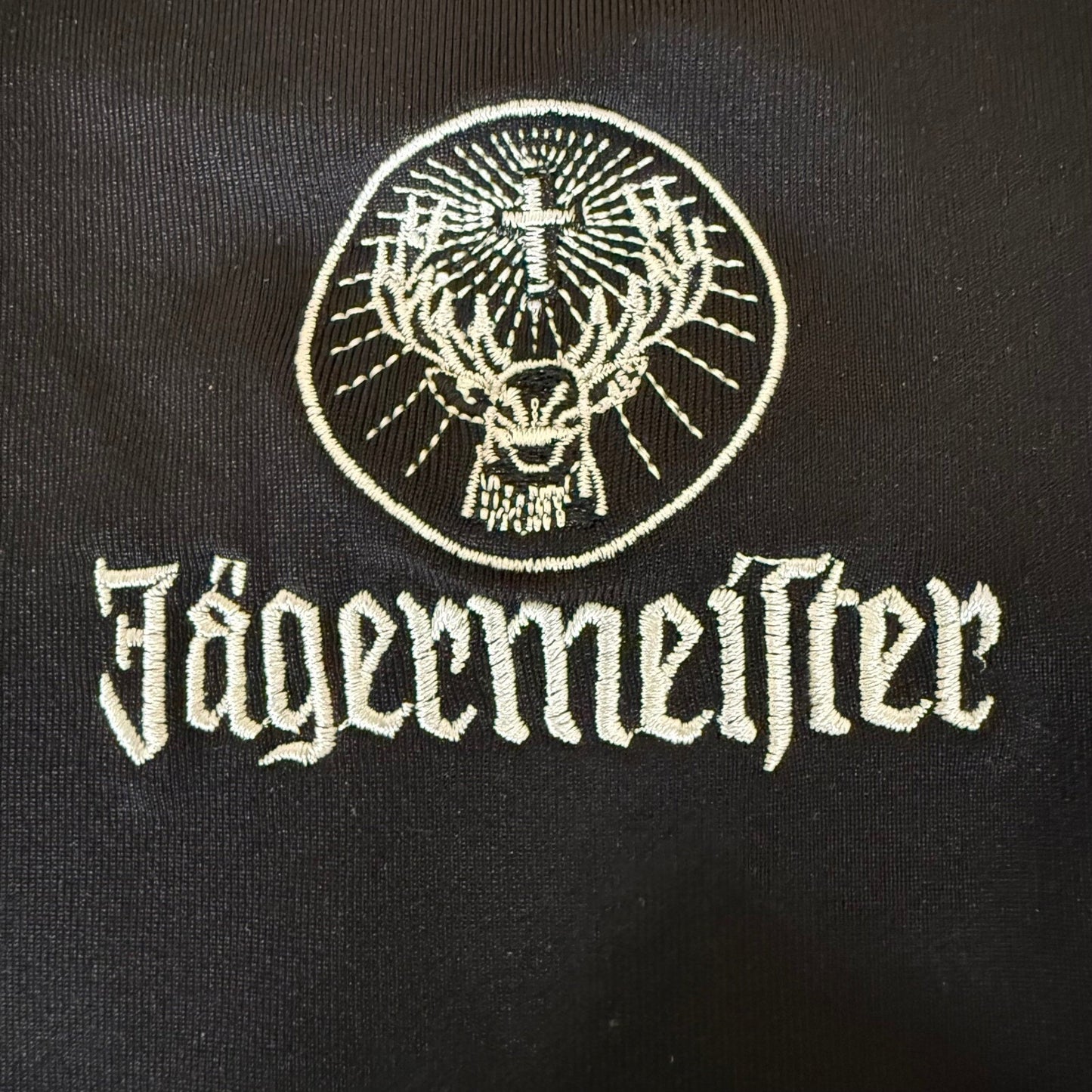 Jagermeister Polo Shirt Black Mens Medium Short Sleeve Logo Casual Barwear