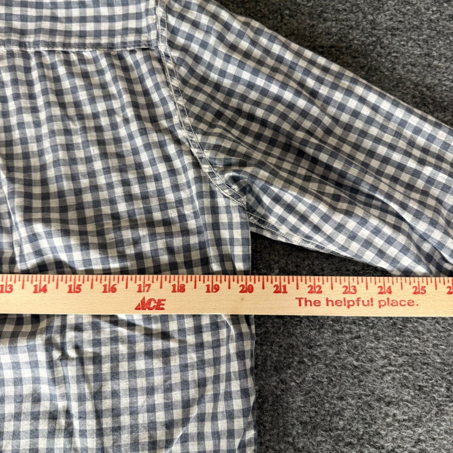 Rag & Bone Mens Slim Fit Gingham Button Up Shirt Small Blue Gray Casual Modern