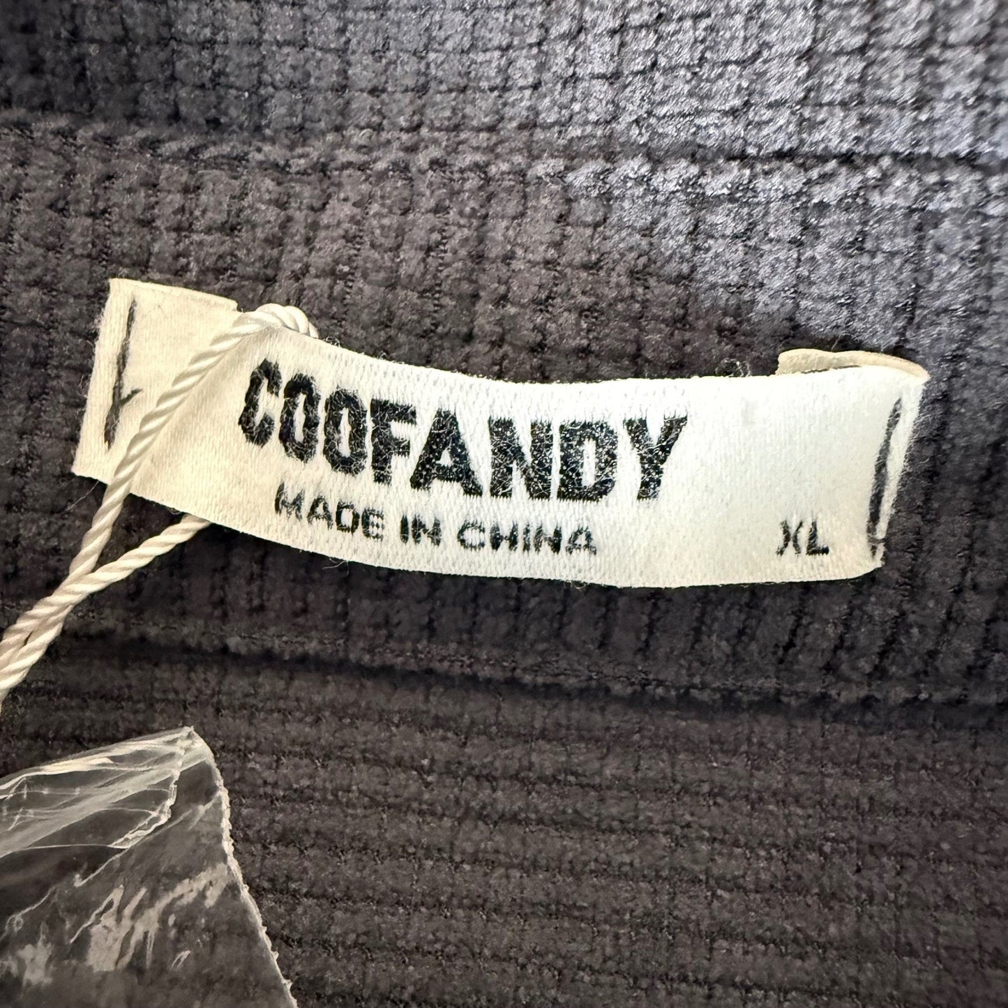 Coofandy Mens XL Gray Waffle Texture Long Sleeve Button Up Shirt Casual NEW