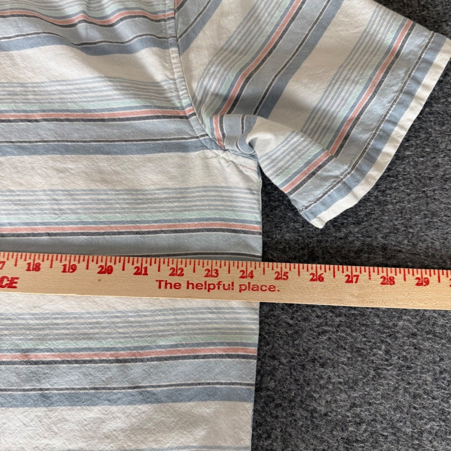 Quiksilver Shirt Mens XL Striped Short Sleeve Button Up Cotton Beach Surf Casual