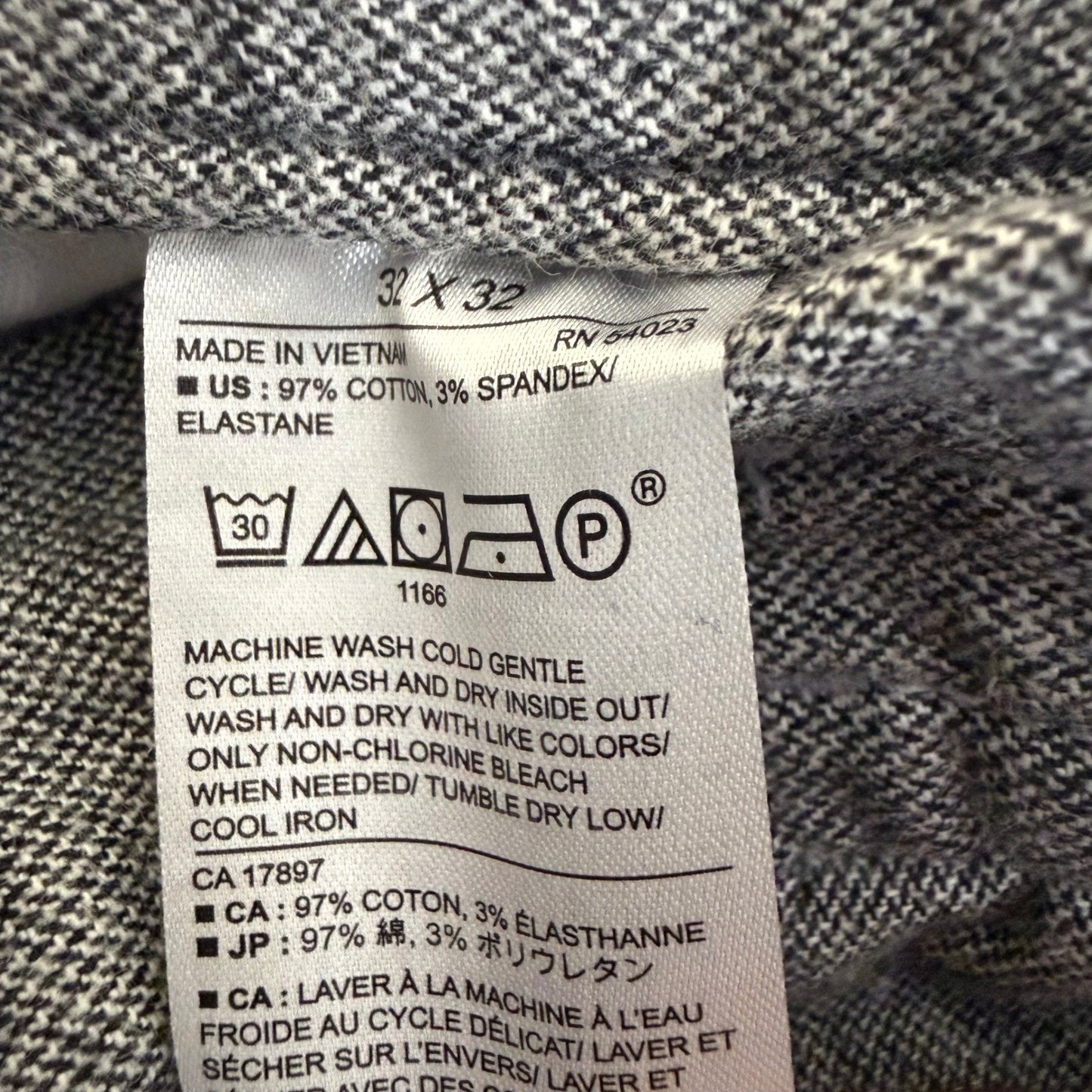 Banana Republic Mason Athletic Tapered Pant Mens 32x32 (Fits 32x30) Grey Cotton
