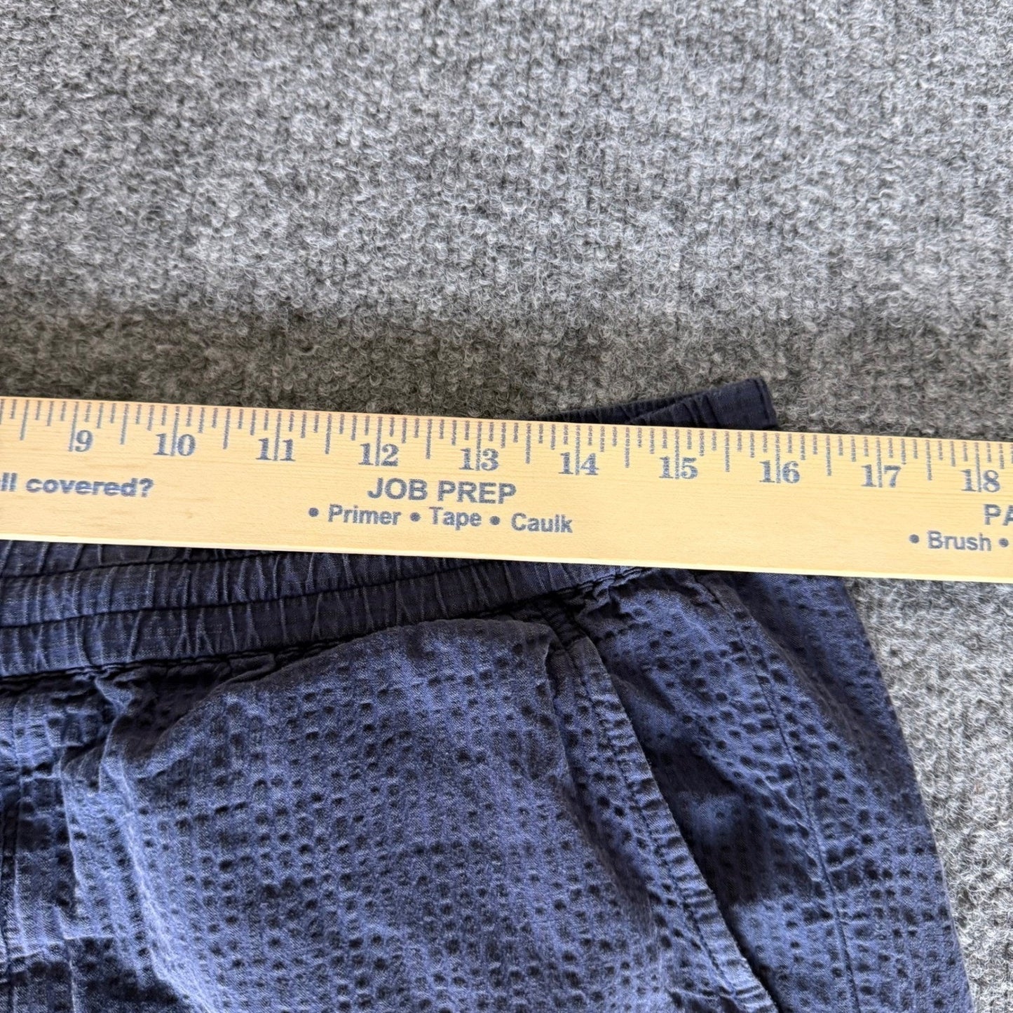 Outerknown Mens Large Navy Blue Seersucker Shorts Sustainable Casual Surf Summer