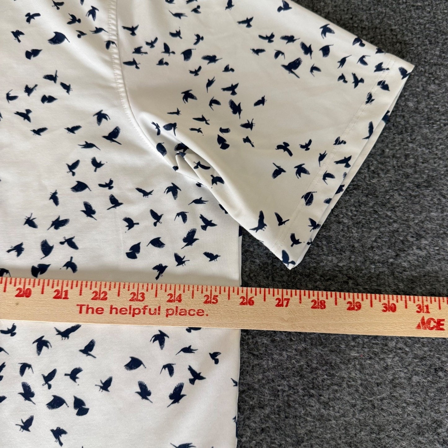 Greyson Golf Polo Shirt Mens XL White Navy Bird Geometric Short Sleeve Sawgrass