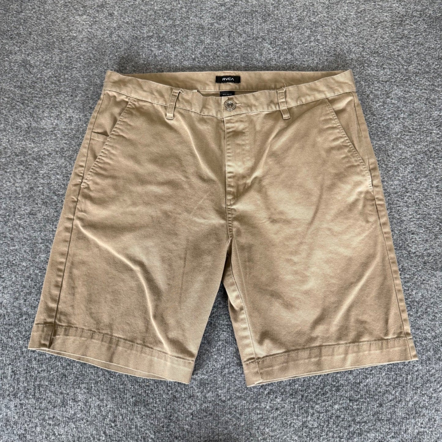 RVCA Weekend Fit Khaki Shorts Mens 36 Casual Chino Cotton Stretch Skate Grunge