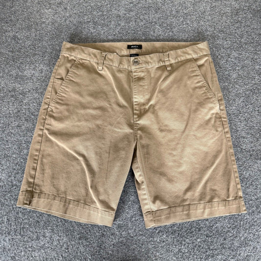RVCA Weekend Fit Khaki Shorts Mens 36 Casual Chino Cotton Stretch Skate Grunge