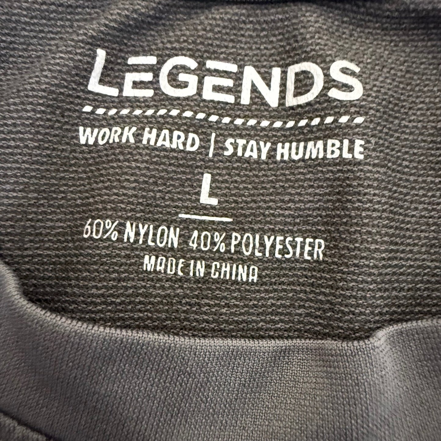Legends Mens Athletic Training T-Shirt Large Gray Perforated Mesh Raglan Workout