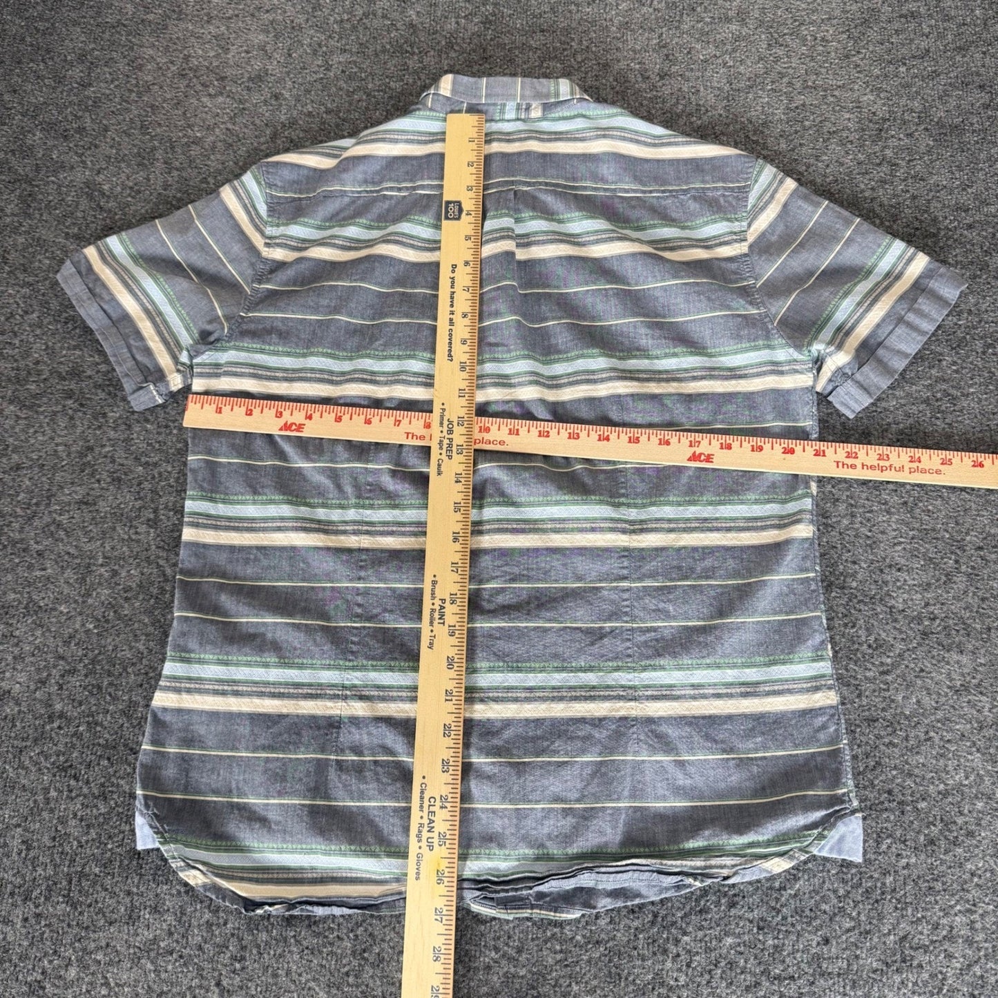 7 Diamonds Shirt Mens Large Striped Short Sleeve Button Up Casual Modern Comfort