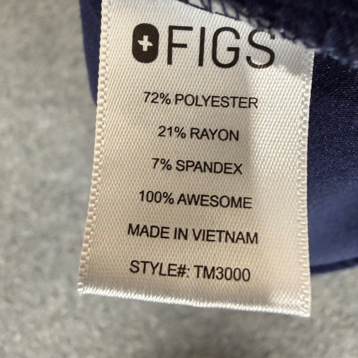 FIGS Mens Chisec Three Pocket Scrub Top Small Navy Blue Medical Nursing Uniform