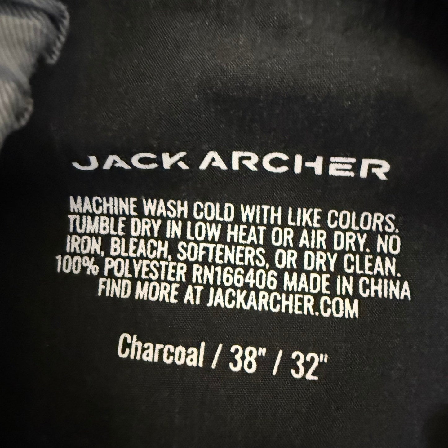 Jack Archer Jetsetter Pants Mens 38x30.5 Gray Chino Stretch Travel Casual Pants