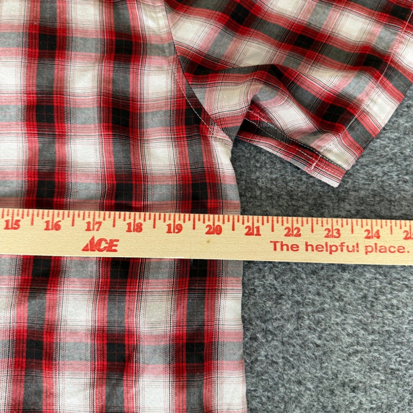 Dixxon Flannel Hollywood Shirt Mens Medium Red Plaid Short Sleeve Button Up Moto