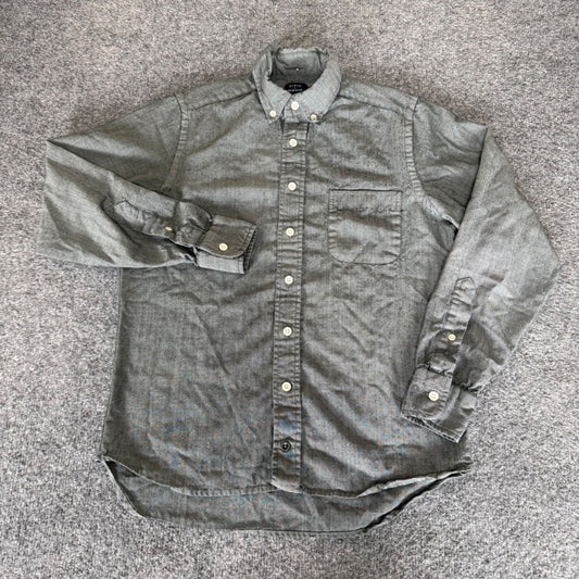 Civic by Taylor Stitch Mens Gray Merino Wool Sorona Button Down Shirt Size 36 XS