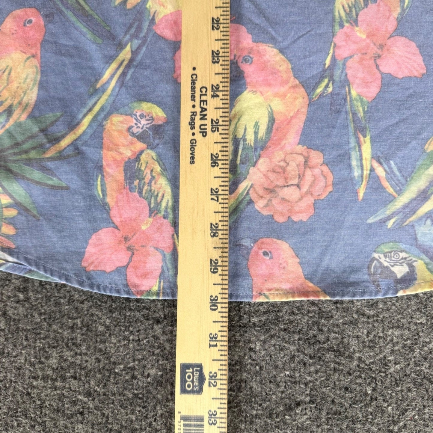 Chubbies Mens Large Popover Shirt Tropical Parrot Floral Short Sleeve Casual Fun