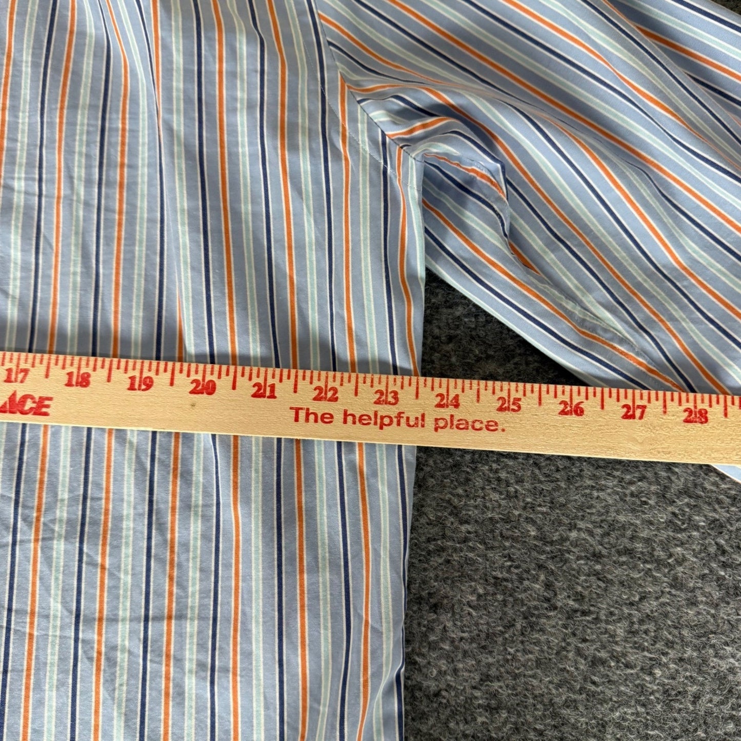 Thomas Pink Shirt Mens L Blue Striped Luxury Dress Office Business Casual Cotton