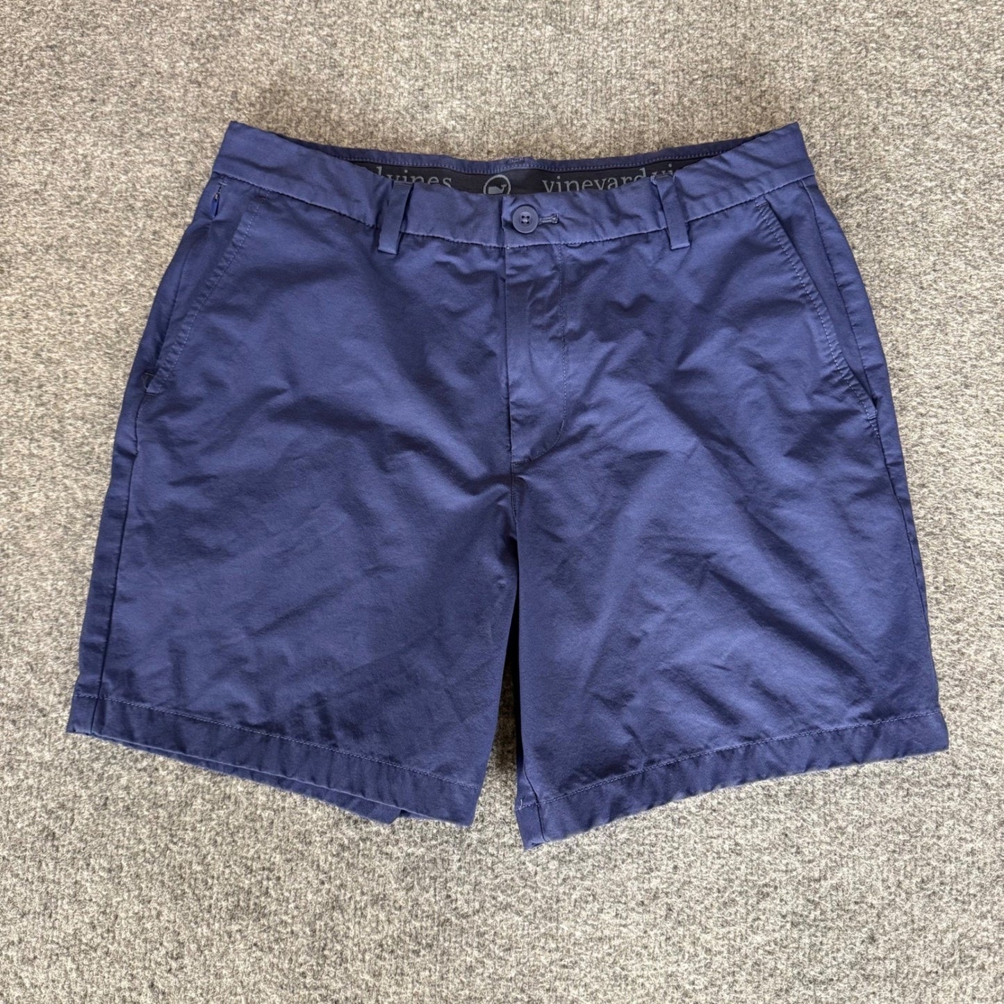 Vineyard Vines On The Go Shorts Mens 32 Blue Performance Stretch Golf Casual