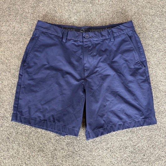 Vineyard Vines On The Go Shorts Mens 32 Blue Performance Stretch Golf Casual