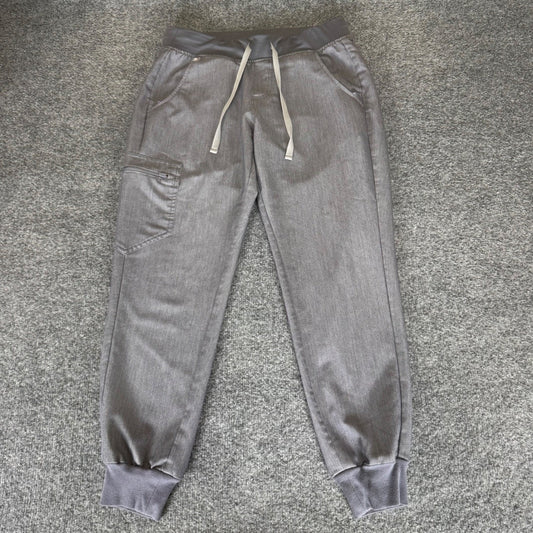 FIGS Zamora Scrub Pants Jogger Womens Small Petite 30x26 Gray Nursing Medical