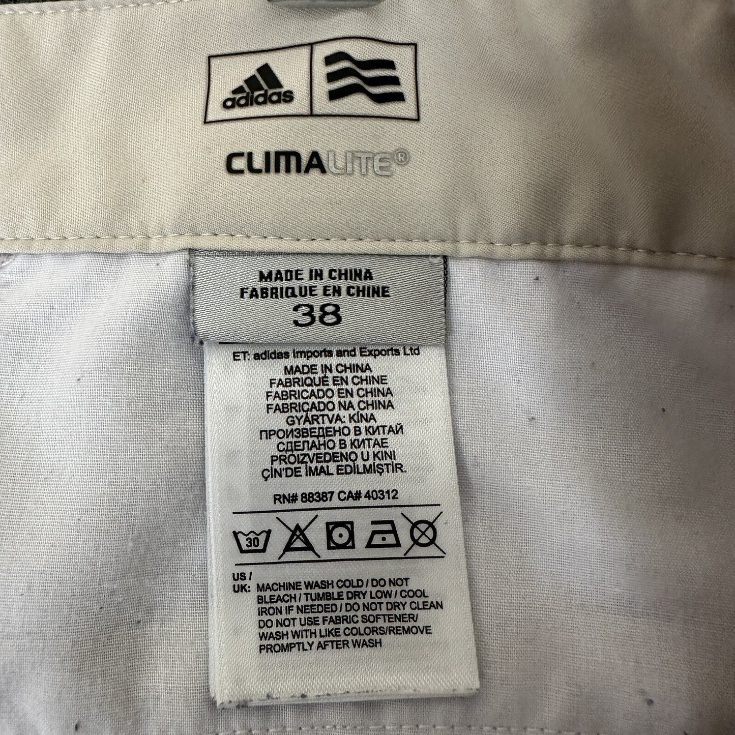 Adidas Golf Chino Shorts Mens 39 Beige Climalite Performance Stretch Lightweight