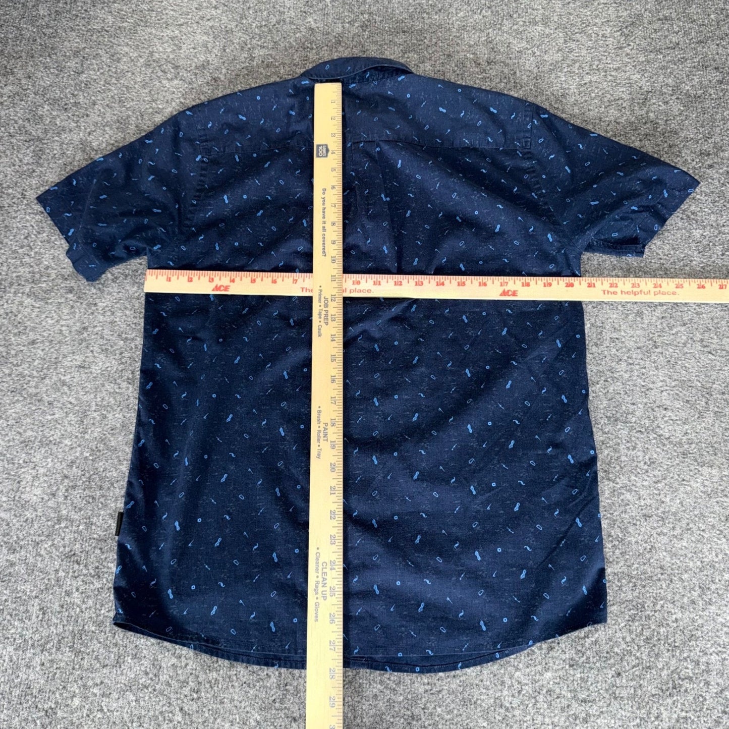 Patagonia Mens Go To Shirt Navy Blue Medium Geometric Casual Button Up Everyday