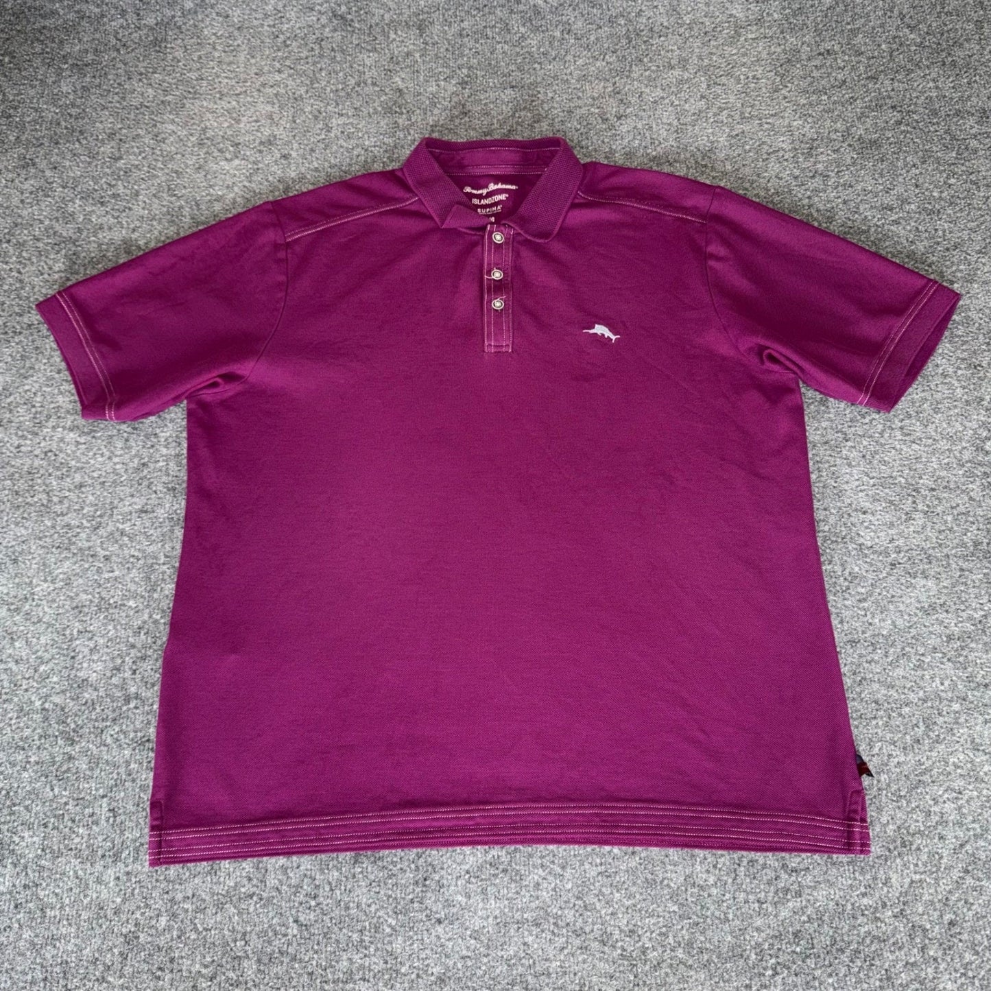 Tommy Bahama Islandzone Polo Shirt Mens Large Purple Supima Cotton Golf Casual