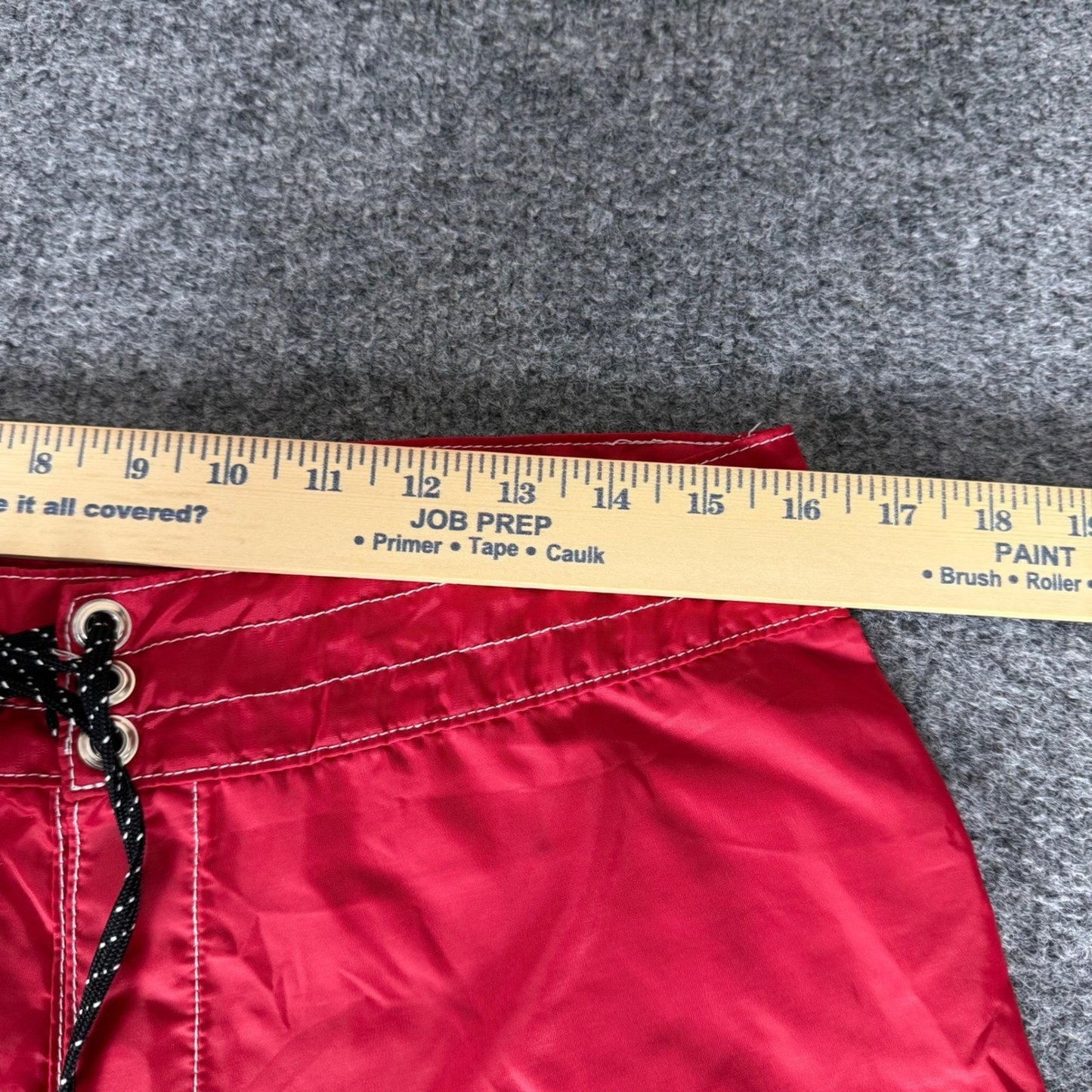 Birdwell Beach Britches Red Board Shorts Mens 32 Nylon Surf Trunks Made in USA