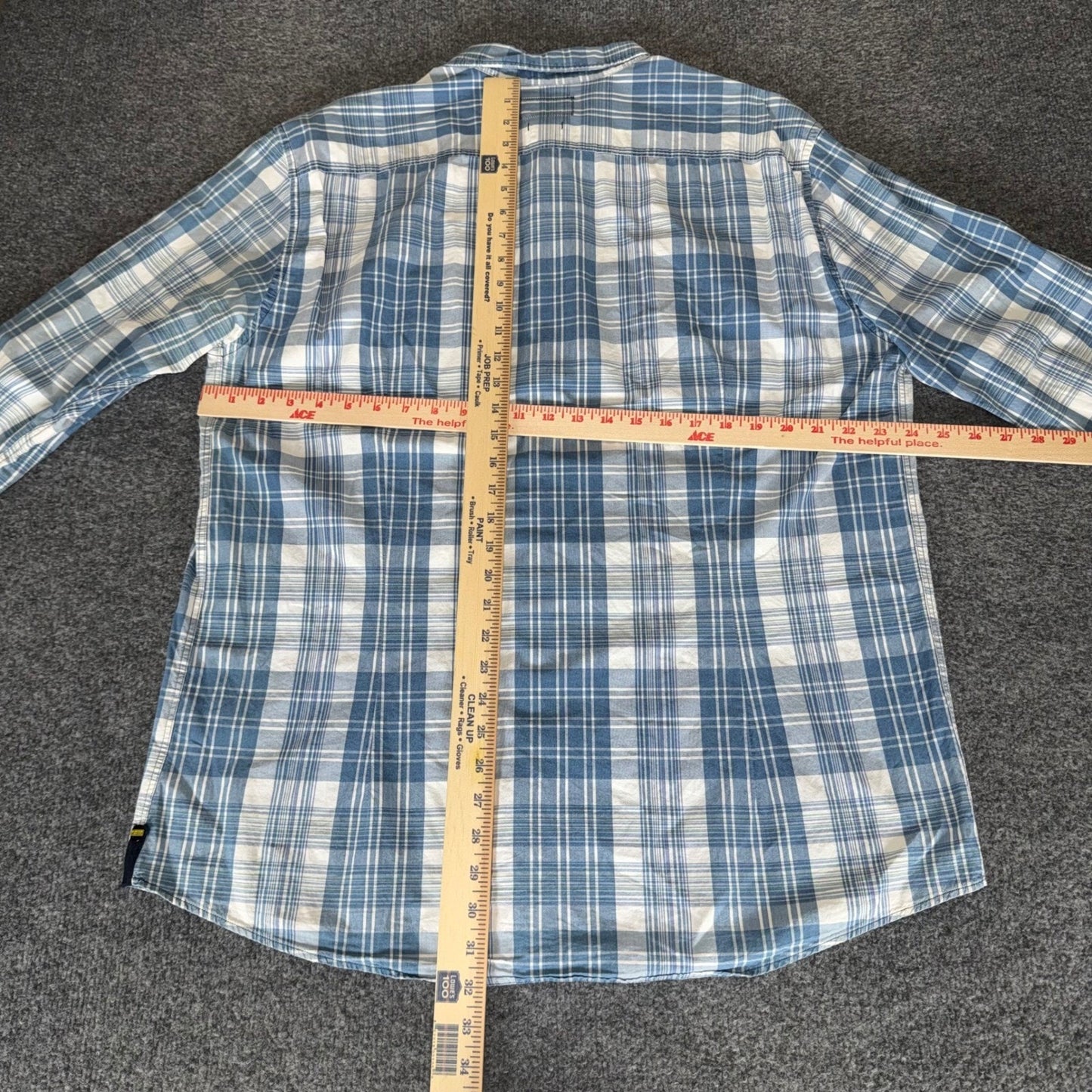 Barbour International Shirt Mens XL Blue Plaid Slim Fit Long Sleeve Button Down