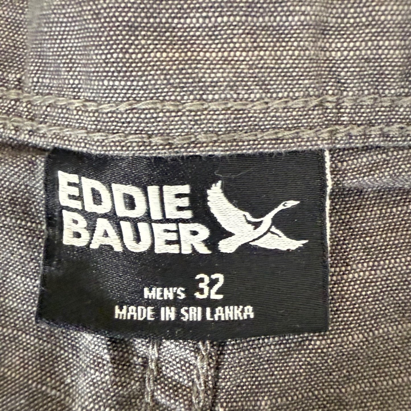 Eddie Bauer Mens Gray Cotton Flat Front Shorts Size 32 Casual Outdoor Hiking