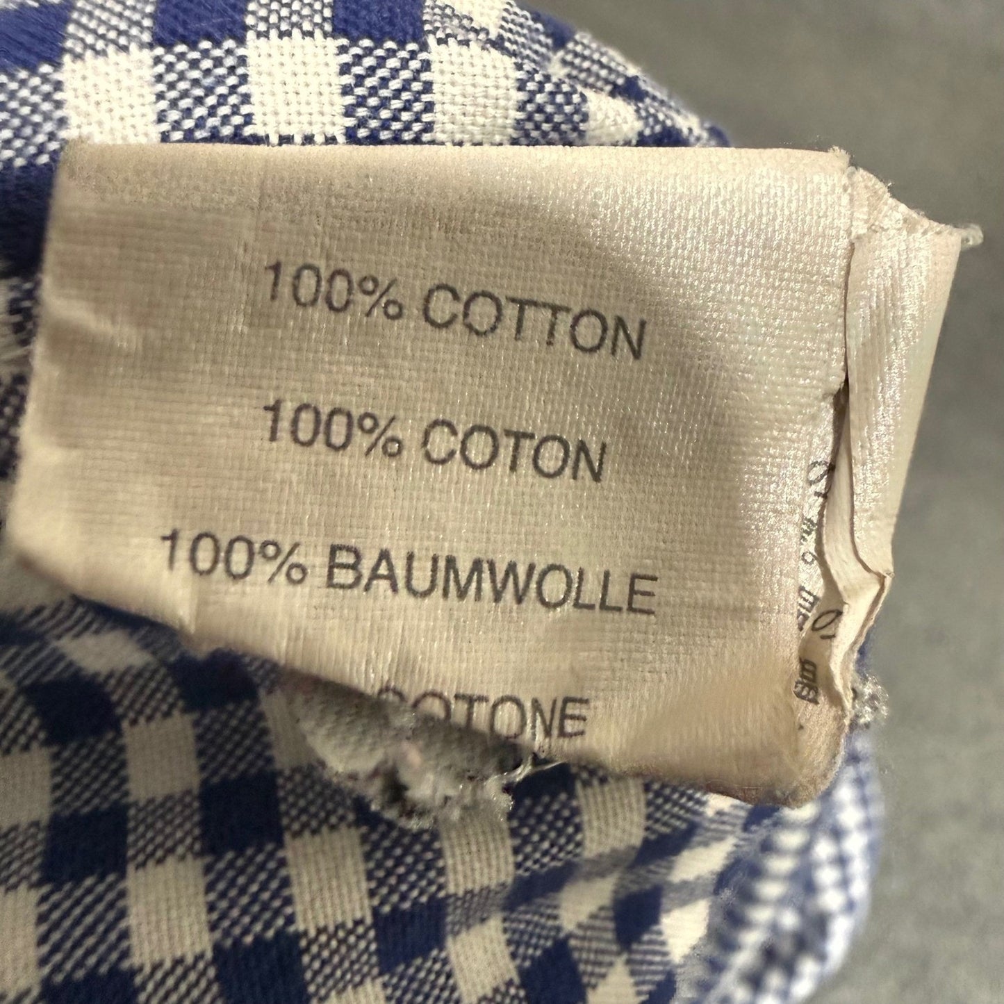J.Crew Mens Large Lightweight Cotton Gingham Button Down Shirt Blue Long Sleeve