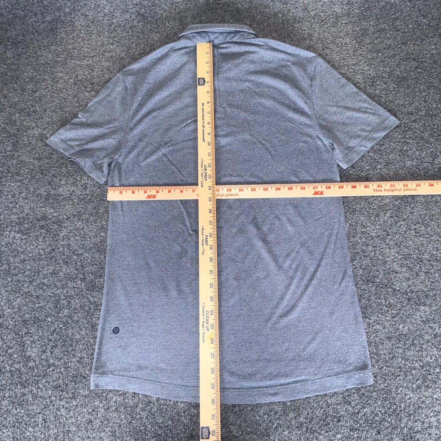 Lululemon Polo Shirt Mens Medium Blue Golf Activewear Stretch Short Sleeve Top