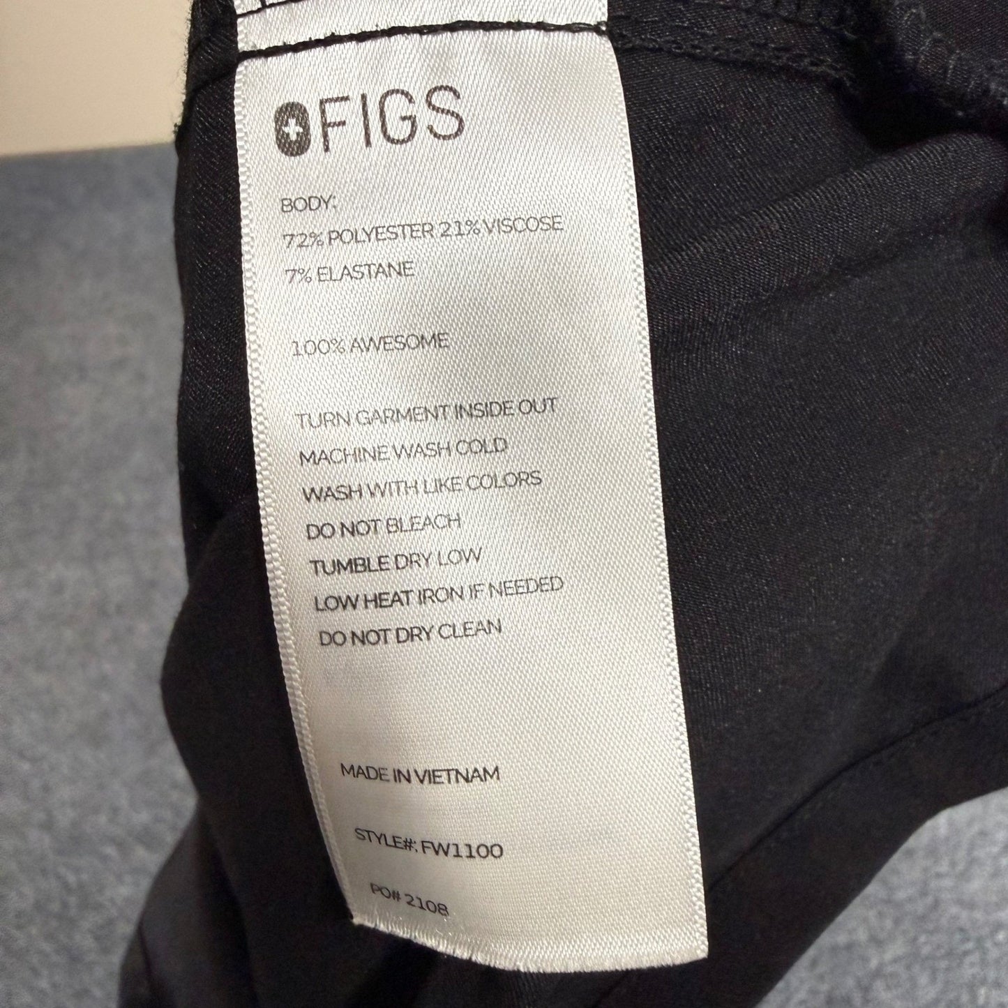 FIGS Casma Scrub Top Shirt Womens XS Black Medical Uniform Nursing Dental Clinic