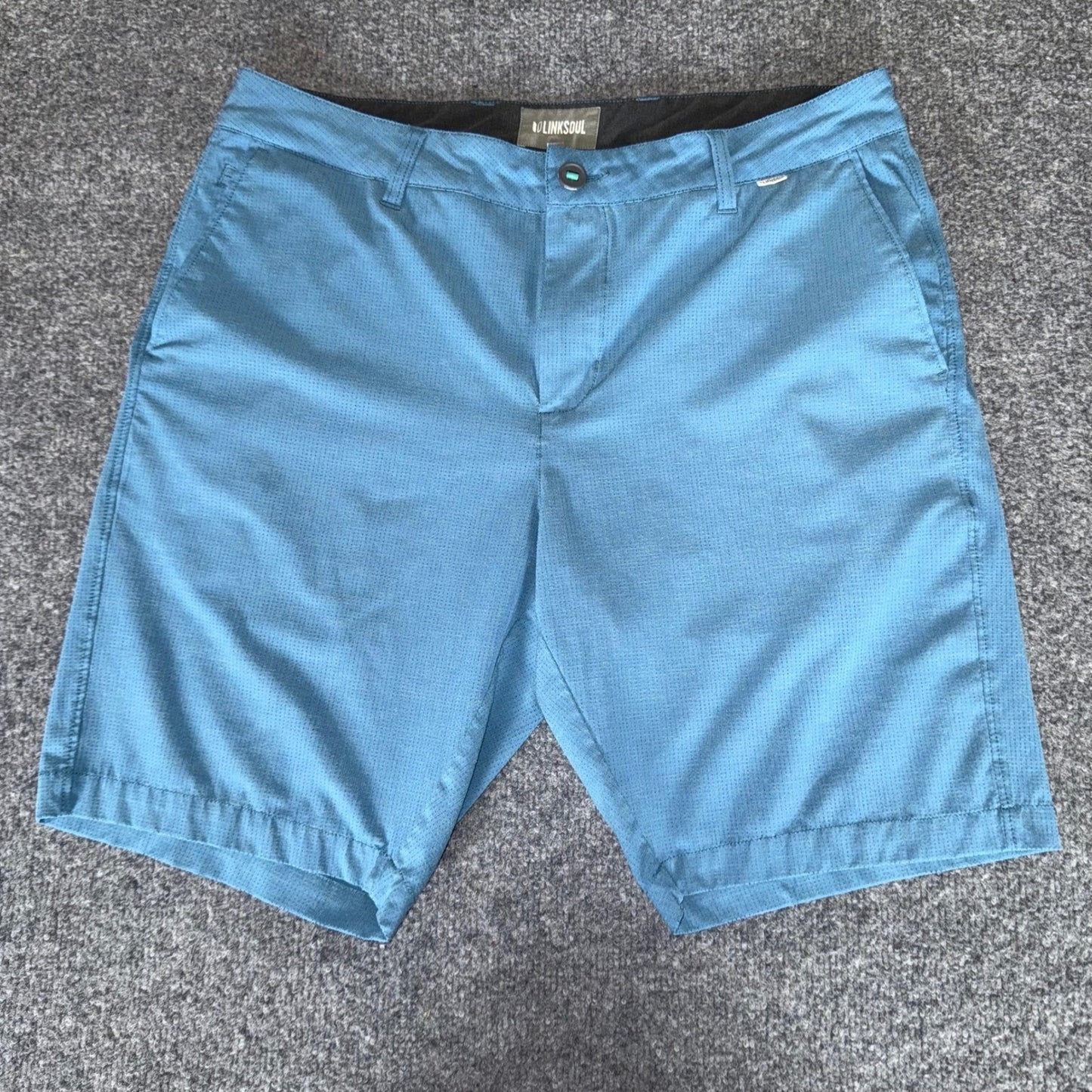 Linksoul Golf Shorts Mens 34 Blue Lightweight Athletic Casual Performance Fit