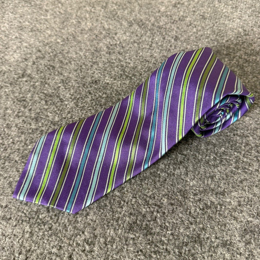 Brooks Brothers Makers Mens Purple Striped Silk Tie Woven in Italy Made in USA