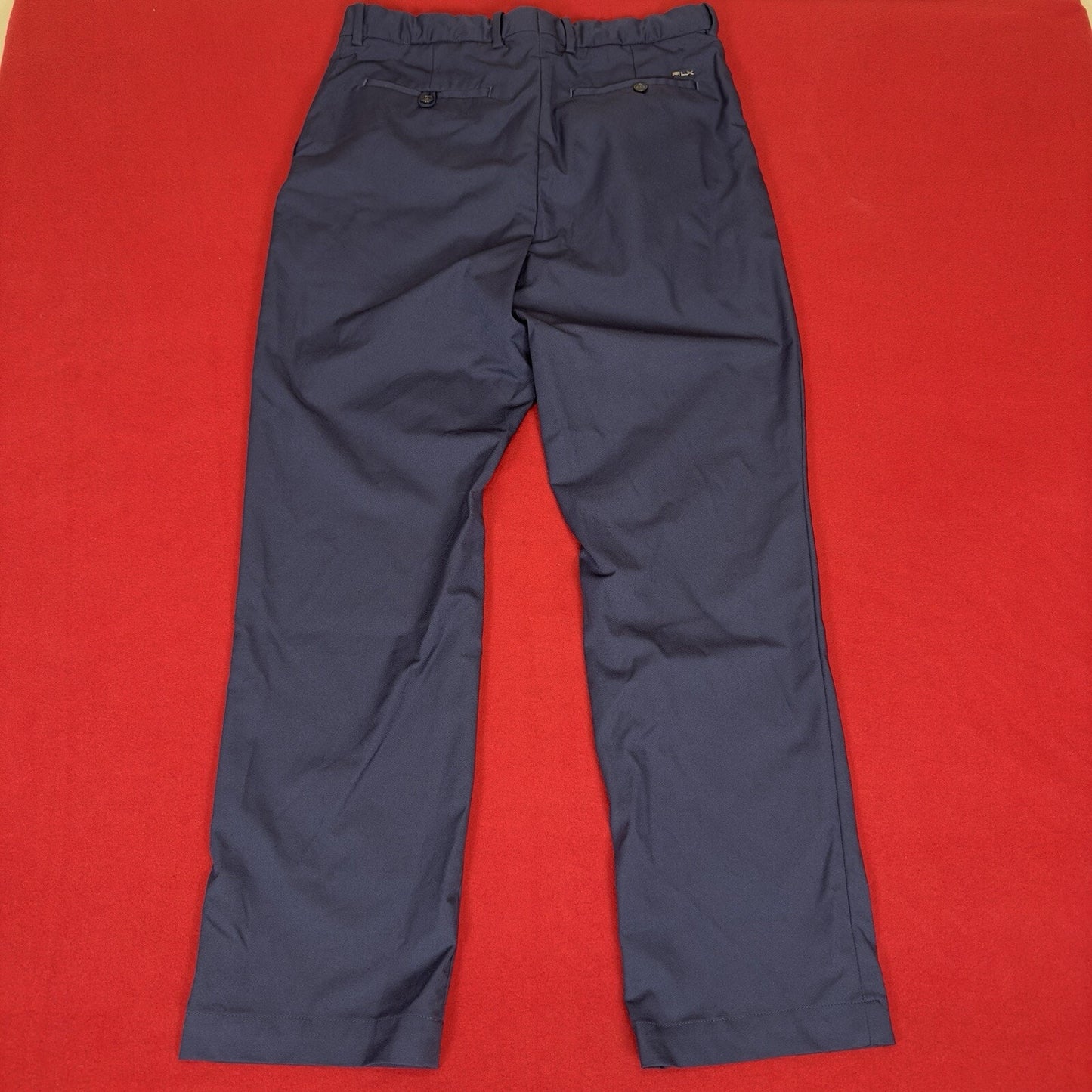 RLX Ralph Lauren Dress Pants Mens 34x31 Navy Blue Solid Golf Mid Rise Adult