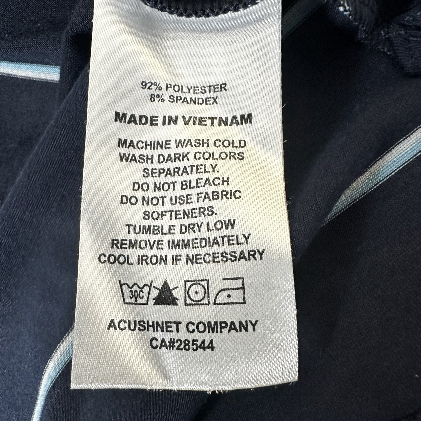 Footjoy Polo Shirt Men's Large Blue Striped Golf Performance Short Sleeve Casual