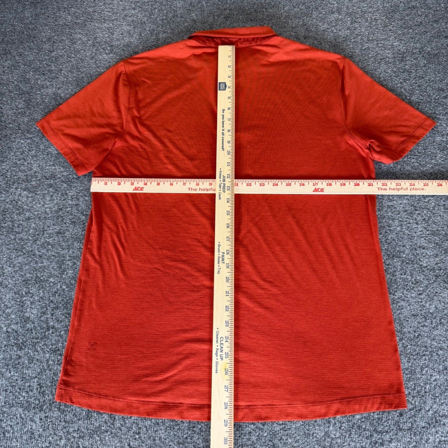 Lululemon Polo Shirt Mens Medium Orange Short Sleeve Preppy Casual Stretch Golf