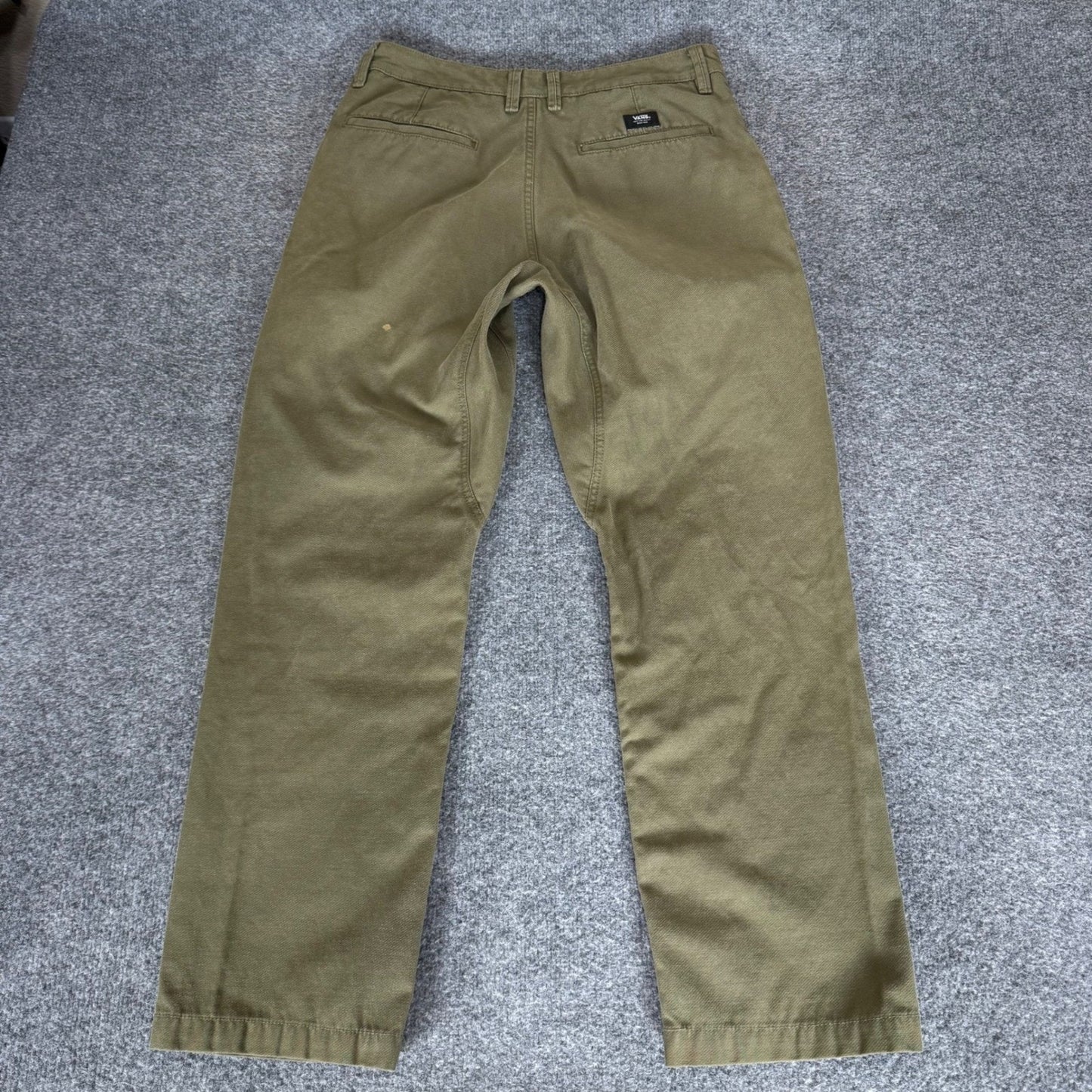 Vans Chino Pants Mens 32x29 Olive Green Skate Casual Straight Leg Cotton Stretch