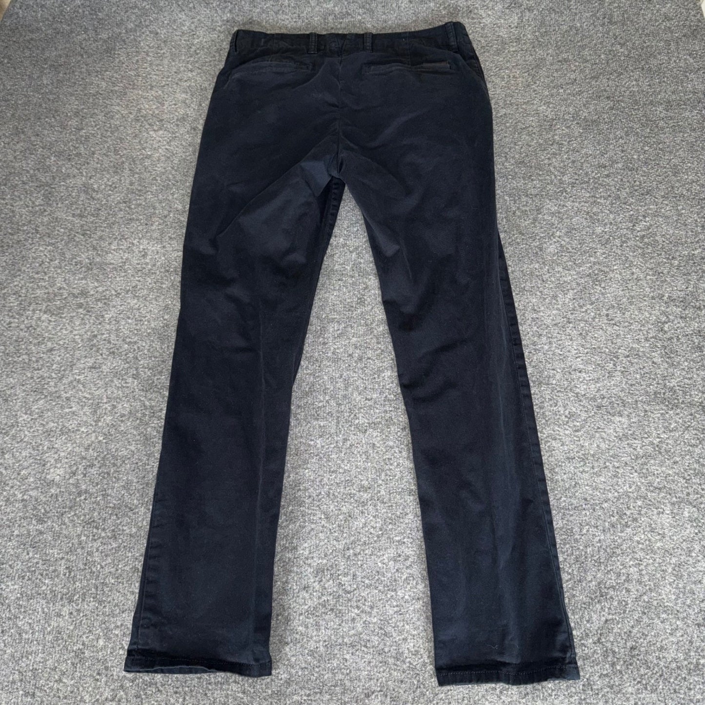 All Saints Stove Lumen Chino Mens Pant Black 32x30 Slim Casual Modern Streetwear