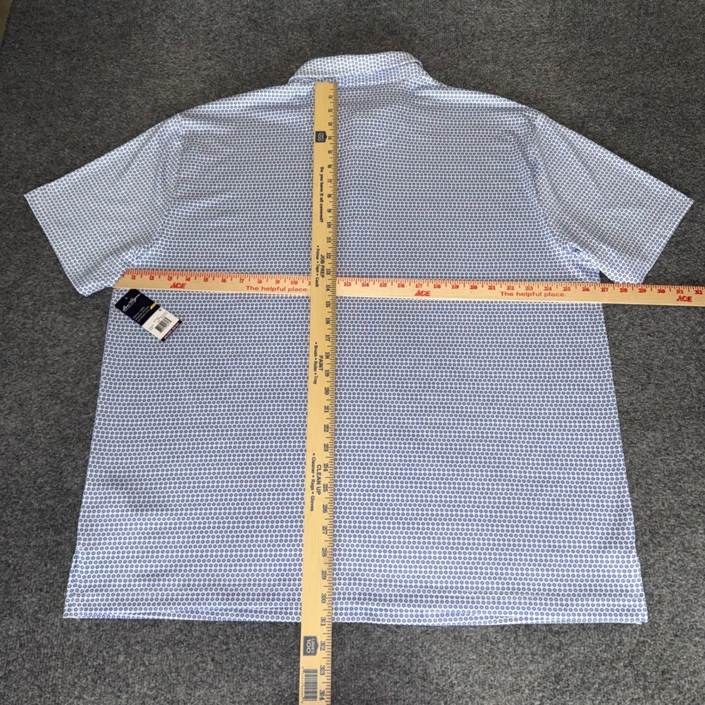 Ben Hogan Performance Polo Shirt Mens 2XL Blue Floral Golf Short Sleeve Athletic