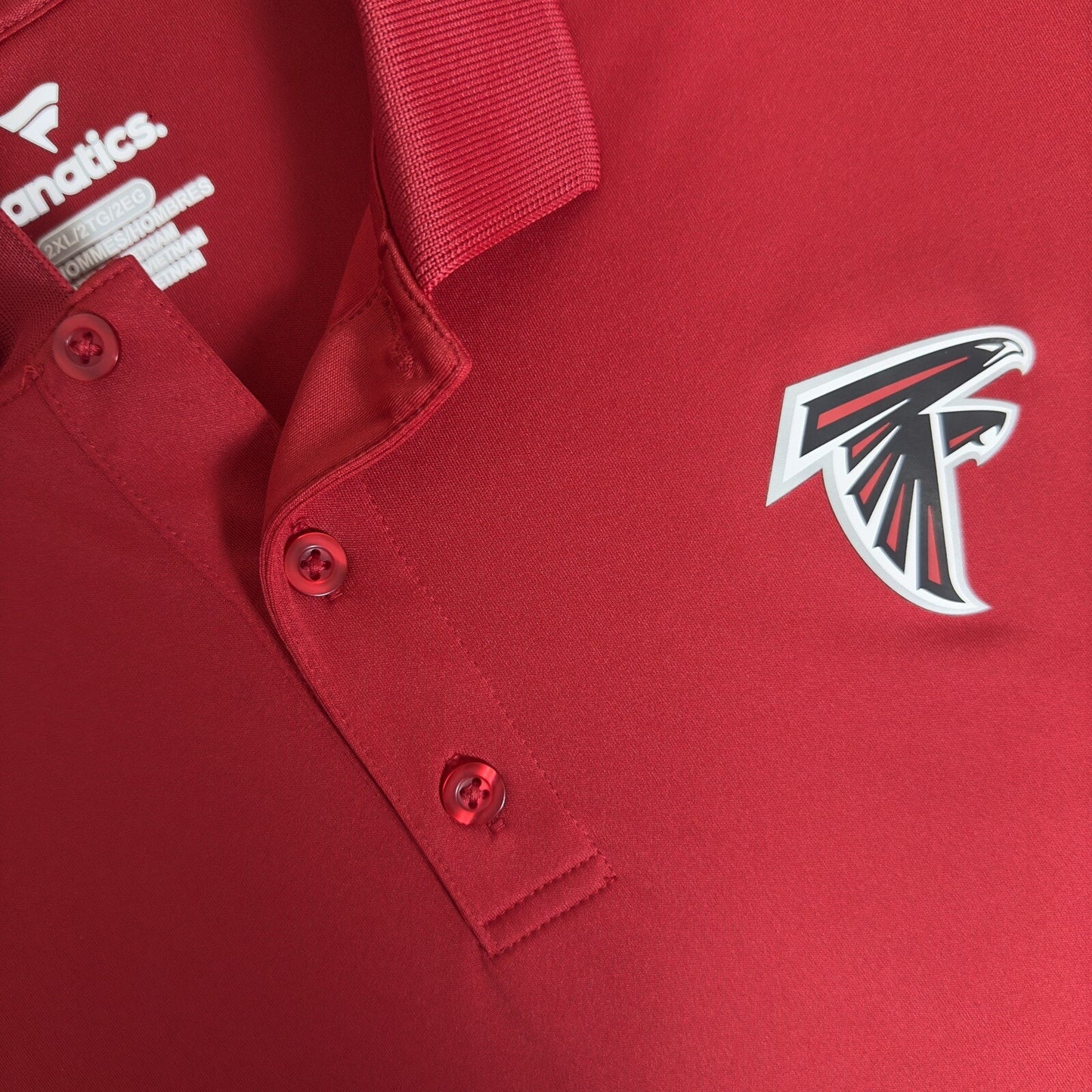 Atlanta Falcons Polo Shirt Mens 2XL Red Fanatics NFL Football Short Sleeve Adult