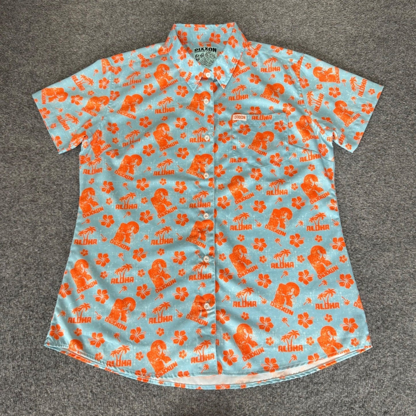 Dixxon Flannel Tai Mai Hawaiian Shirt Womens Large Short Sleeve Aloha Button Up