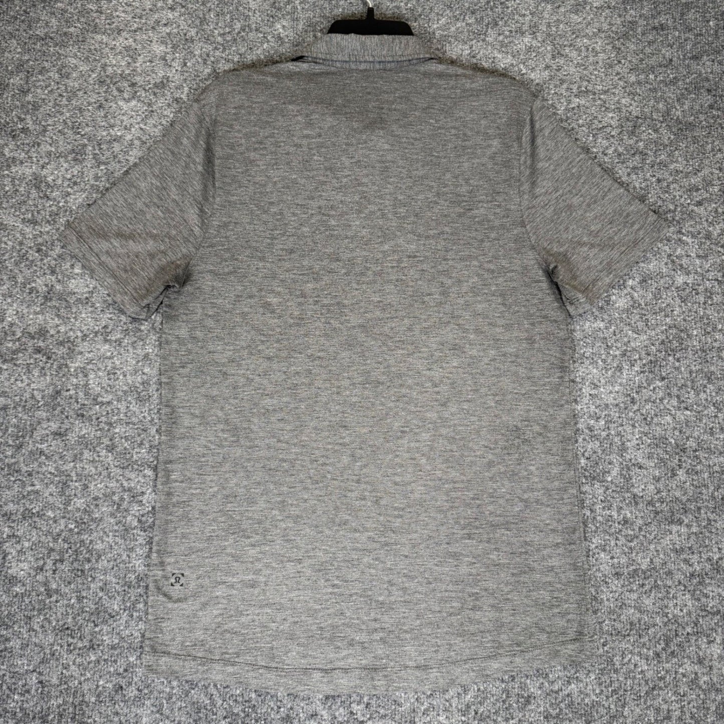Lululemon Polo Shirt Men's Gray Medium Athletic Training Short Sleeve Stretch