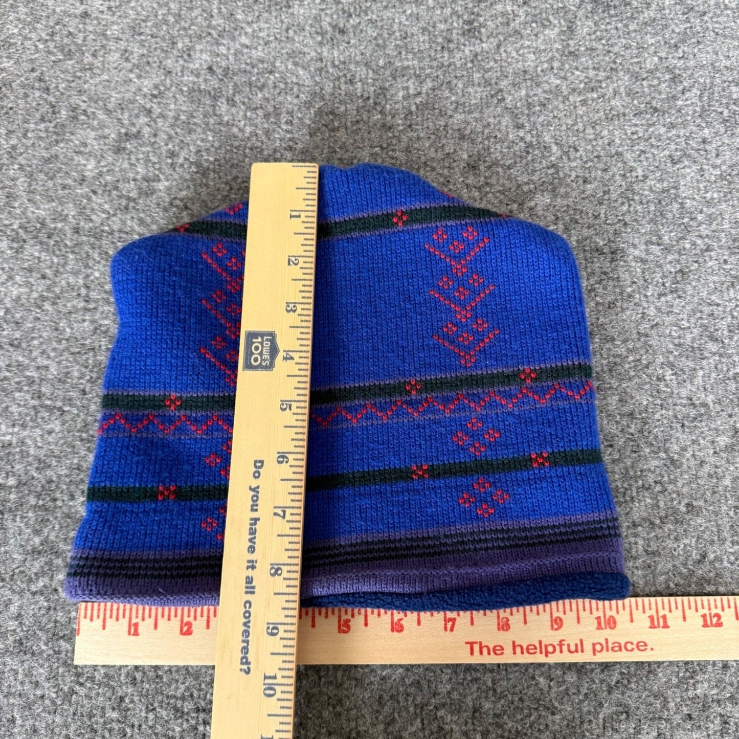 Patagonia '92 Wool Blend Capilene Lined Beanie Hat Blue VTG Outdoor Winter